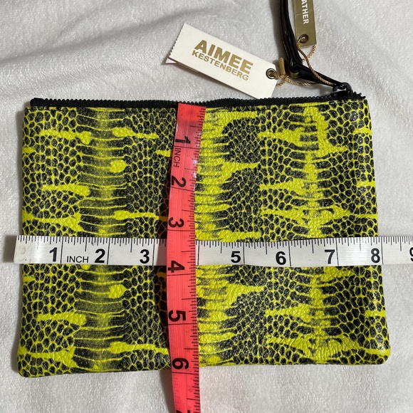 NWT Aimee Kestenberg‎ Berkeley Leather Pouch in Citrine Python - Picture 13 of 13